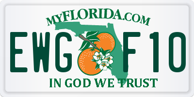 FL license plate EWGF10