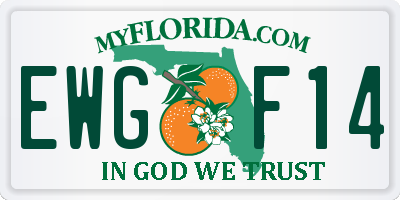 FL license plate EWGF14