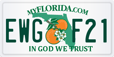 FL license plate EWGF21