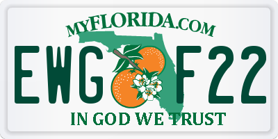 FL license plate EWGF22