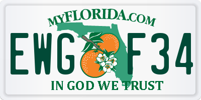 FL license plate EWGF34