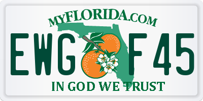 FL license plate EWGF45