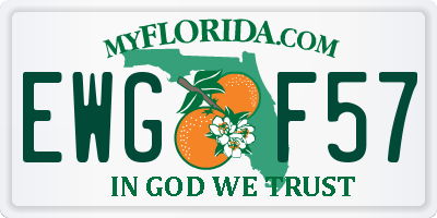 FL license plate EWGF57