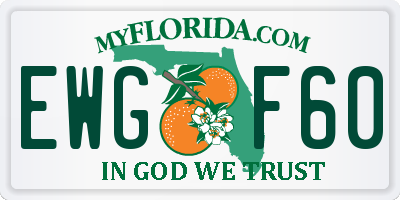 FL license plate EWGF60