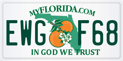 FL license plate EWGF68