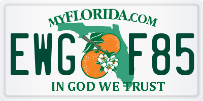 FL license plate EWGF85