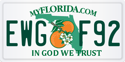 FL license plate EWGF92