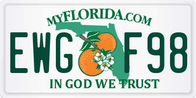 FL license plate EWGF98