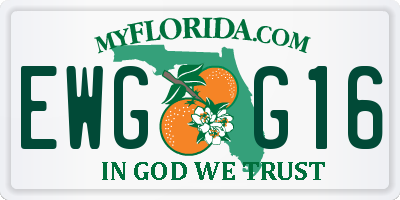 FL license plate EWGG16