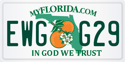 FL license plate EWGG29