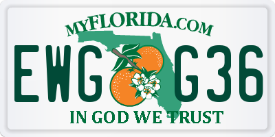FL license plate EWGG36