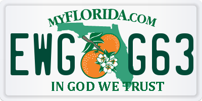FL license plate EWGG63