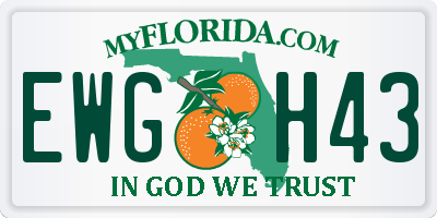 FL license plate EWGH43