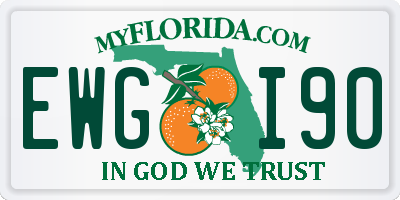 FL license plate EWGI90