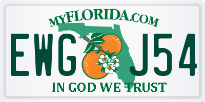 FL license plate EWGJ54