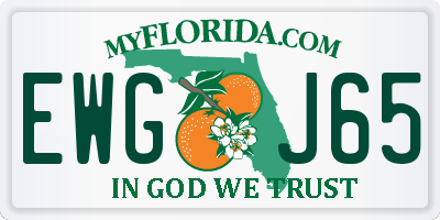 FL license plate EWGJ65