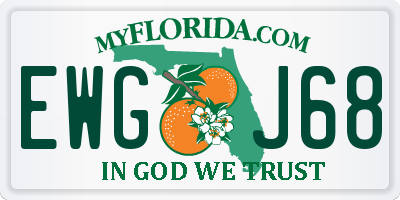 FL license plate EWGJ68