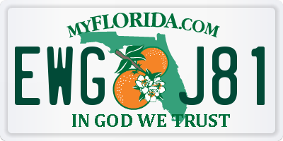 FL license plate EWGJ81