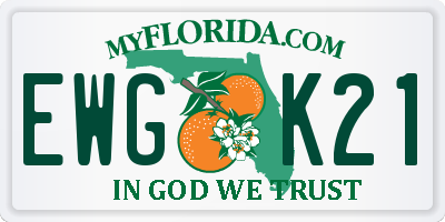 FL license plate EWGK21