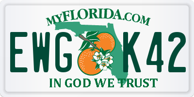 FL license plate EWGK42