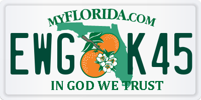FL license plate EWGK45