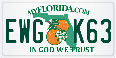 FL license plate EWGK63