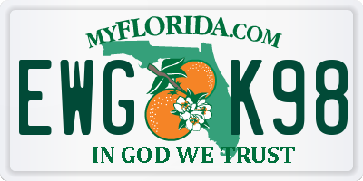 FL license plate EWGK98