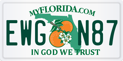 FL license plate EWGN87