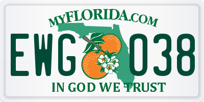 FL license plate EWGO38