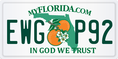 FL license plate EWGP92