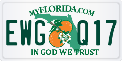 FL license plate EWGQ17
