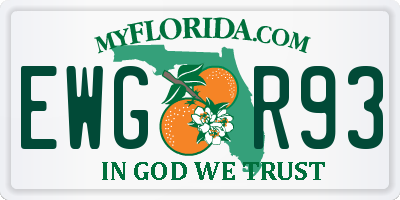 FL license plate EWGR93