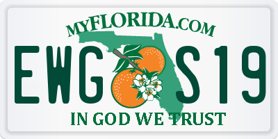 FL license plate EWGS19