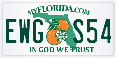FL license plate EWGS54