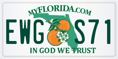 FL license plate EWGS71