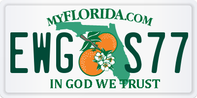 FL license plate EWGS77