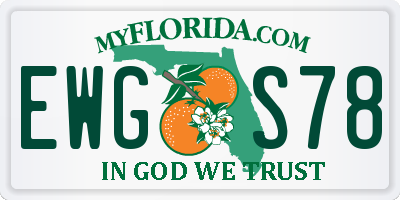 FL license plate EWGS78
