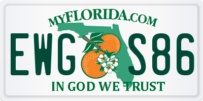 FL license plate EWGS86