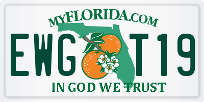 FL license plate EWGT19