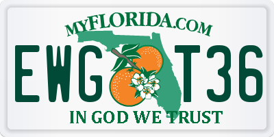 FL license plate EWGT36