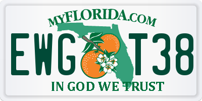 FL license plate EWGT38