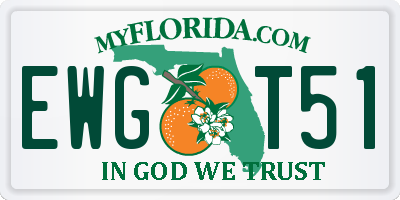 FL license plate EWGT51
