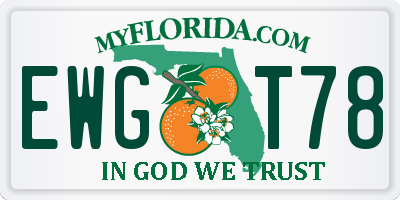 FL license plate EWGT78