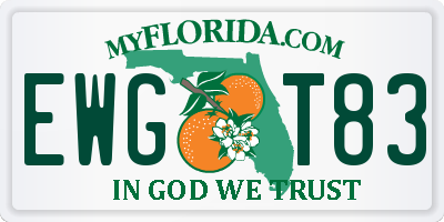 FL license plate EWGT83