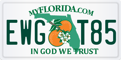 FL license plate EWGT85
