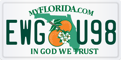 FL license plate EWGU98