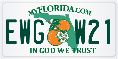 FL license plate EWGW21
