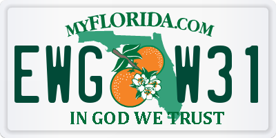 FL license plate EWGW31