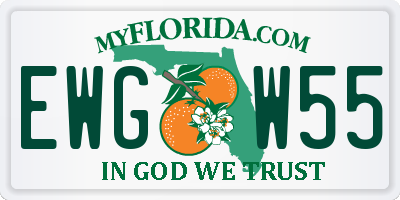 FL license plate EWGW55