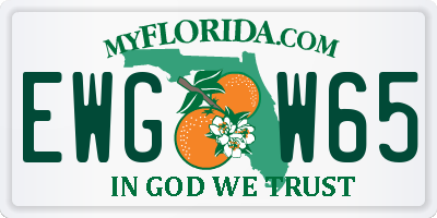 FL license plate EWGW65